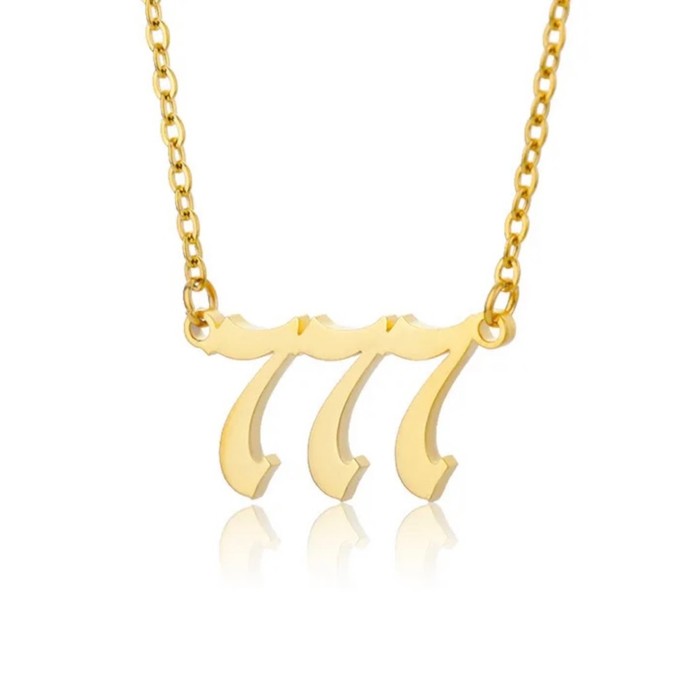 Angel Number Necklace | Stainless Steel 18K Gold Plated Pendant Dainty Choker